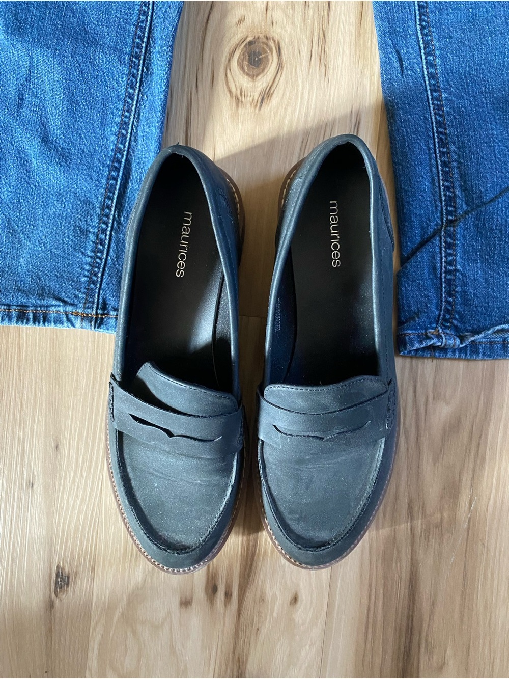 Maurices Black Suede Penny Loafers